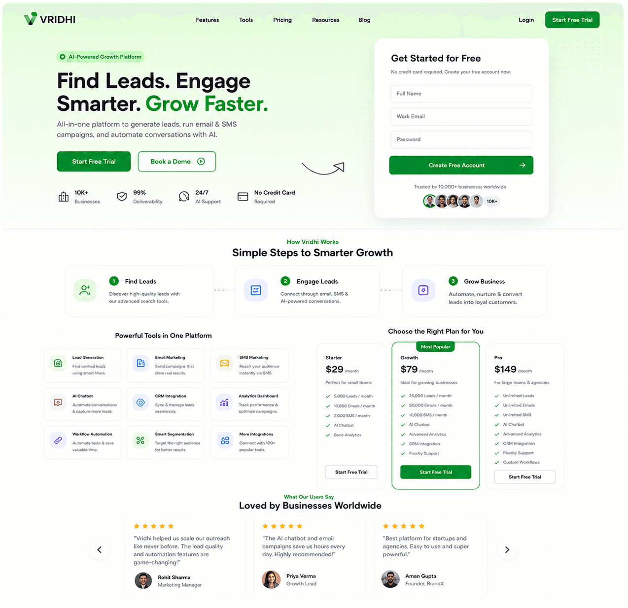 Vridhi AI -  Lead Generation & Email Marketing