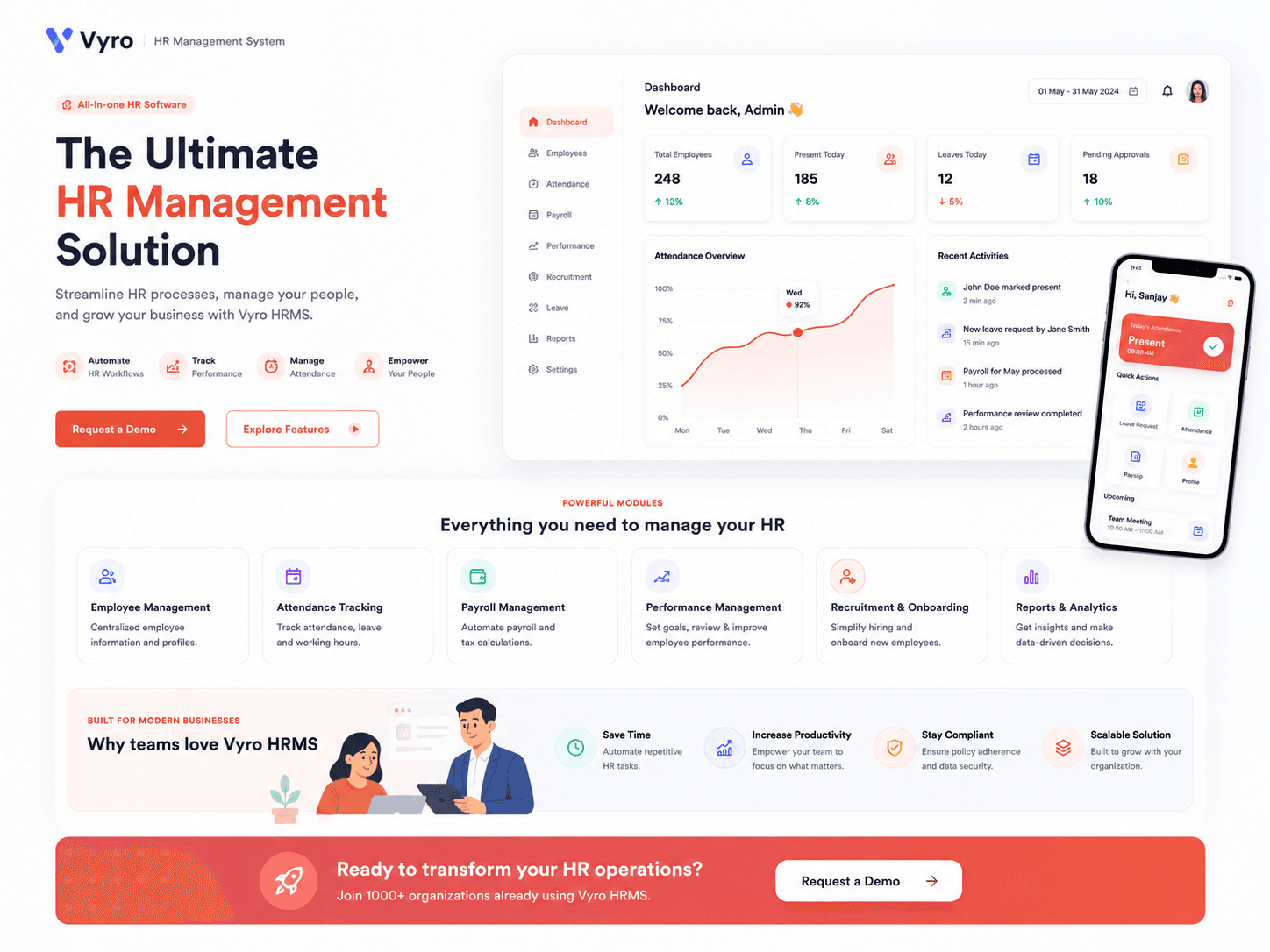 Vyro -  Human Resource Management System