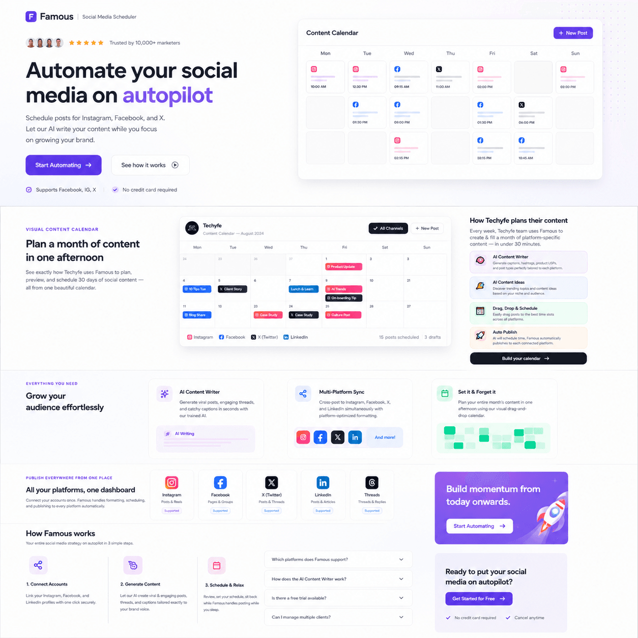 Famous AI -Social Media Automation system